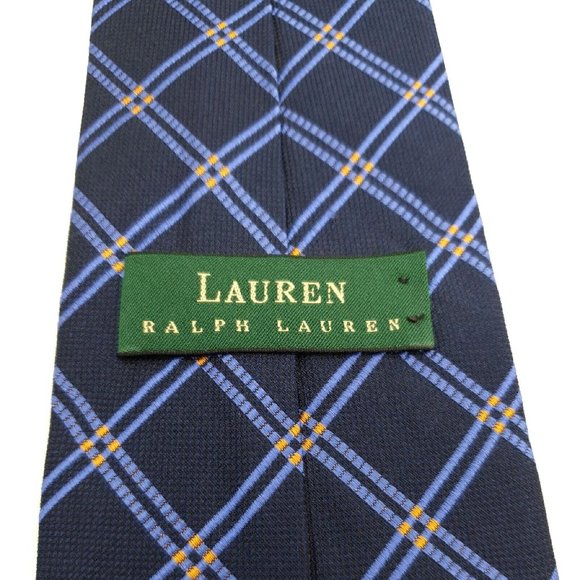 Ralph Lauren Mens Dress Tie 100% Imported Silk Accessory Business Office Blue - Picture 6 of 6